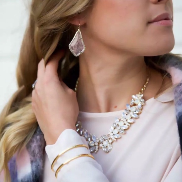Kendra Scott Rose Quartz Alex Earrings - Picture 2 of 6